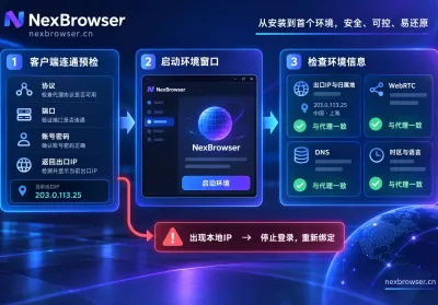 防关联浏览器怎么检测代理是否生效：先测连通，再开窗复验四项